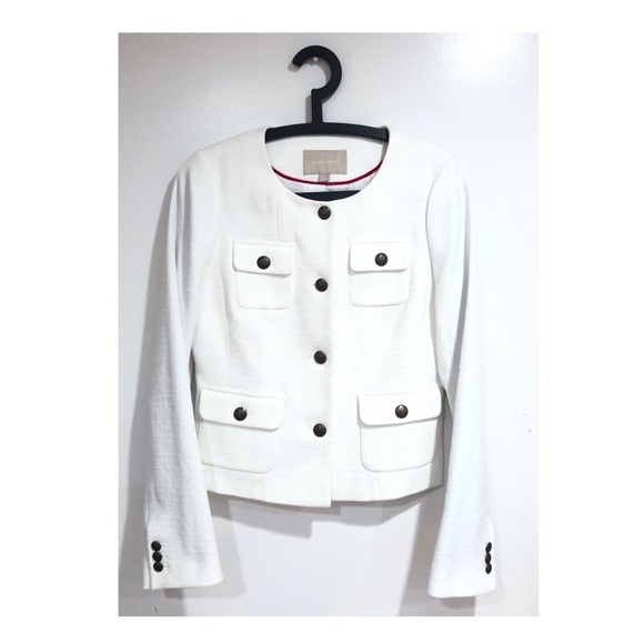 ❤️SOLD❤️Banana Republic White Tweed Boucle Blazer - Picture 3 of 6